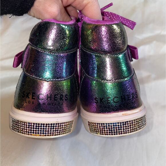 SKECHERS KIDS Sport -‎ Shoutouts Glitz Metallic Rockstar - Youth Size 5 - Picture 5 of 11